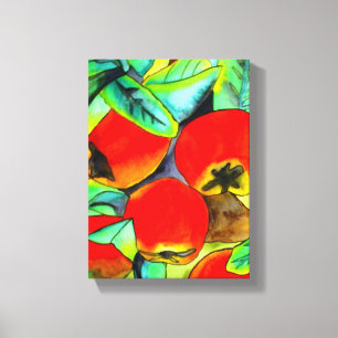 Rote Äpfel Aquarell Original Kunstmalerei Leinwanddruck