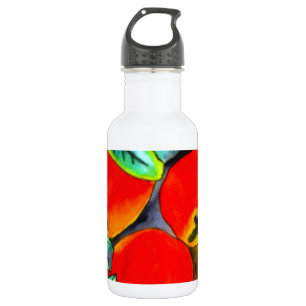 Rote Äpfel Aquarell Original Kunstmalerei Trinkflasche