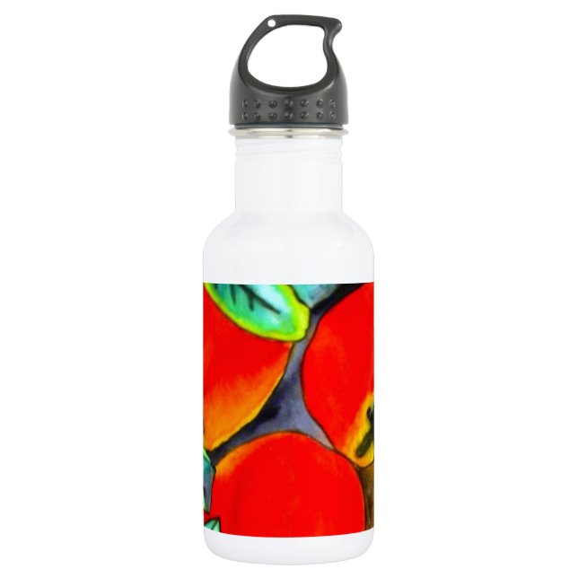Rote Äpfel Aquarellmalerei Trinkflasche (Vorderseite)