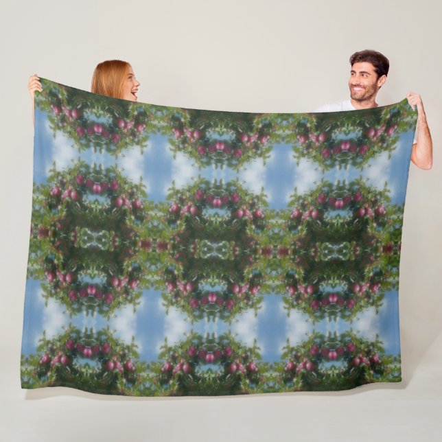 Rote Äpfel auf Baummalerei Abstrakt Fleecedecke (Beispiel)