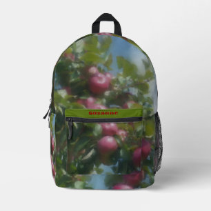 Rote Äpfel auf Baummalerei Bedruckter Rucksack