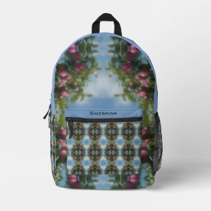 Rote Äpfel auf Baummalerei Personalisiert Bedruckter Rucksack