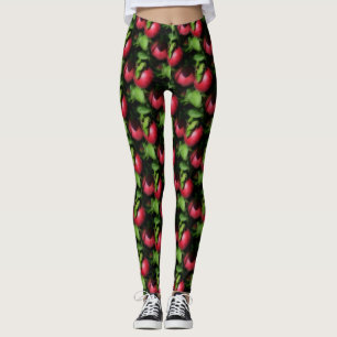 Rote Äpfel auf Baumnatur Muster Leggings