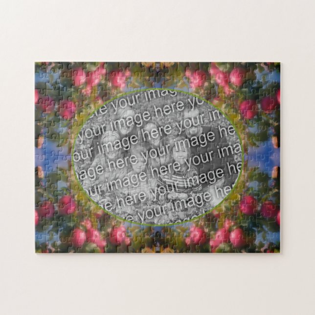 Rote Äpfel auf Baumrahmen hinzufügen Ihr Foto (Horizontal)