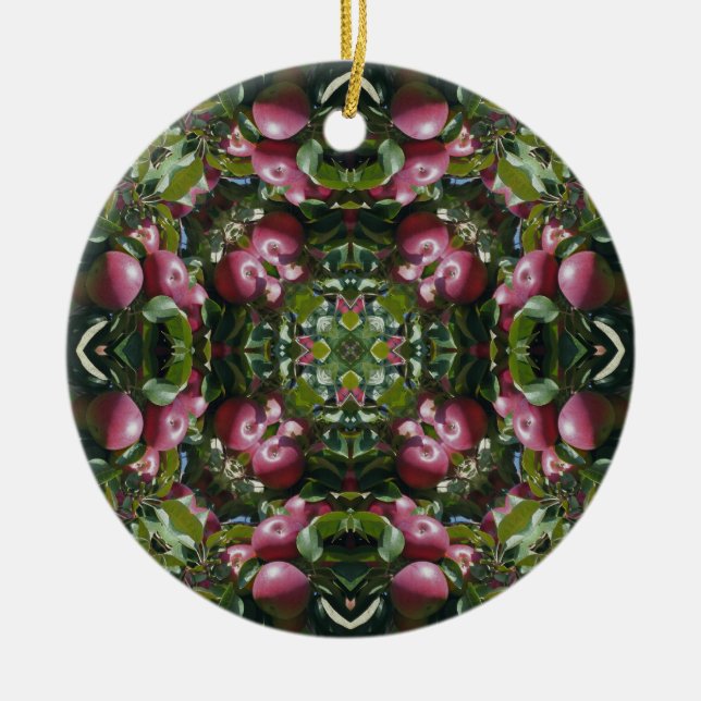 Rote Äpfel Kaleidoskop Naturschutzgebiet Keramikornament (Vorne)