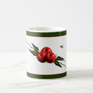 Rote Äpfel mit Aquarellfarbe Kaffeetasse