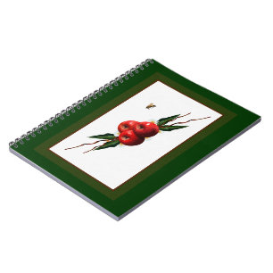 Rote Äpfel mit Aquarellfarbe Notizblock