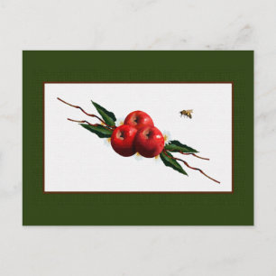 Rote Äpfel mit Aquarellfarbe Postkarte