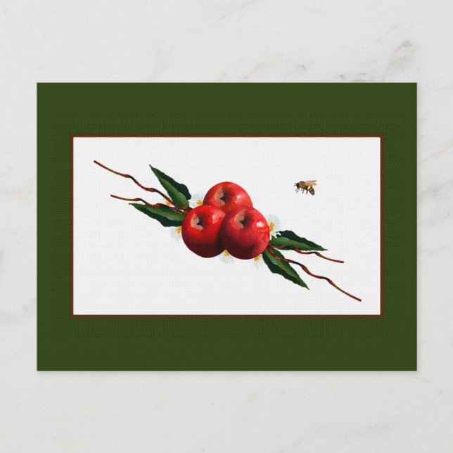 Rote Äpfel mit Aquarellfarbe Postkarte (Vorderseite)