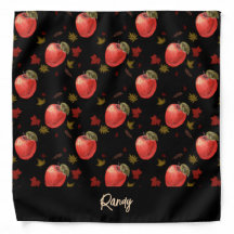 Rote Äpfel und Blätter auf schwarz