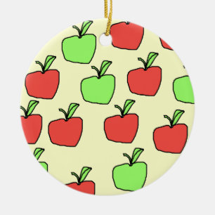 Rote Äpfel und grüne Äpfel, Muster Keramikornament