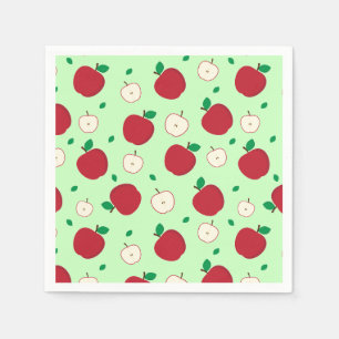 Rote Äpfel und halbierte Äpfel Napkins Serviette