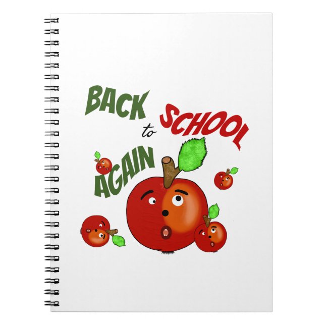 Rote Äpfel zurück zur Schule Notizblock (Vorderseite)