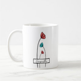 Rote Aquamarine Blume Kaffeetasse