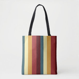 Rote, aquamarine und gelbe Streifen Tasche