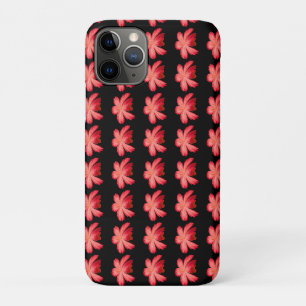 Rote Aquarell-Blumenmuster auf Schwarz  Case-Mate iPhone Hülle