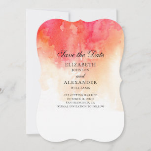 Rote Aquarell-Einladung zum Vormerken. Moderne Pfi Save The Date