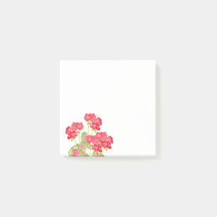 Rote Aquarell-Pelargonien 2 Post-it Klebezettel