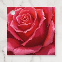 Rote Aquarell-Rosen formelle florale Hochzeit Geschenkanhänger