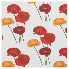 Rote Aquarellmohn Stoff