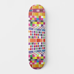 Rote Armbanduhren und farbenfrohe Pixel - Skateboa Skateboard