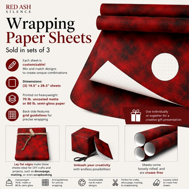 Rote Asche Stille Geschenkpapier Set (Von Creator hochgeladen)