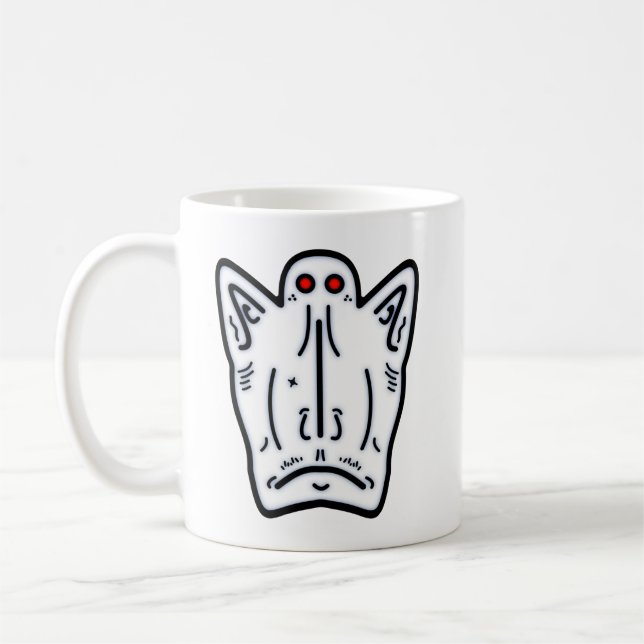 Rote Augen spitze Ohren Vampir-ähnliche Kreatur Kaffeetasse (Links)