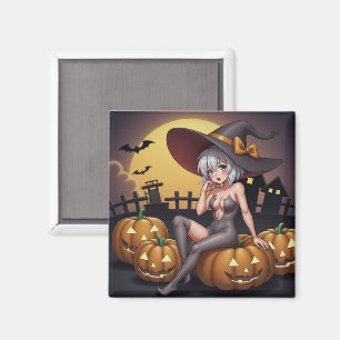 Rote Augenröhre auf Jack-O-Lantern Magnet