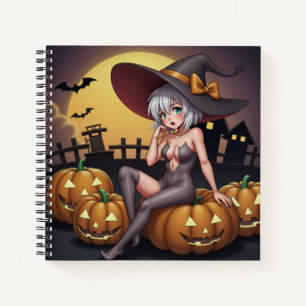 Rote Augenröhre auf Jack-O-Lantern Notizbuch