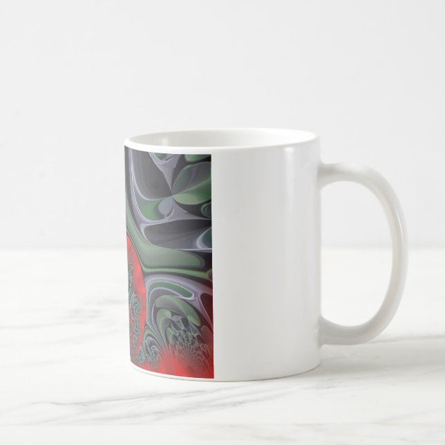 Rote Aurora Kunst, Dichtung und Musik Kaffeetasse (Rechts)