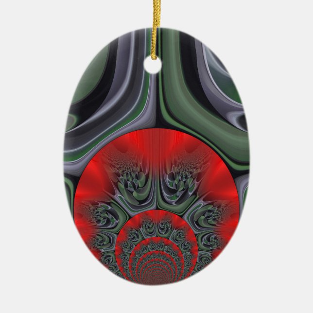 Rote Aurora Kunst, Dichtung und Musik Keramik Ornament (Vorne)