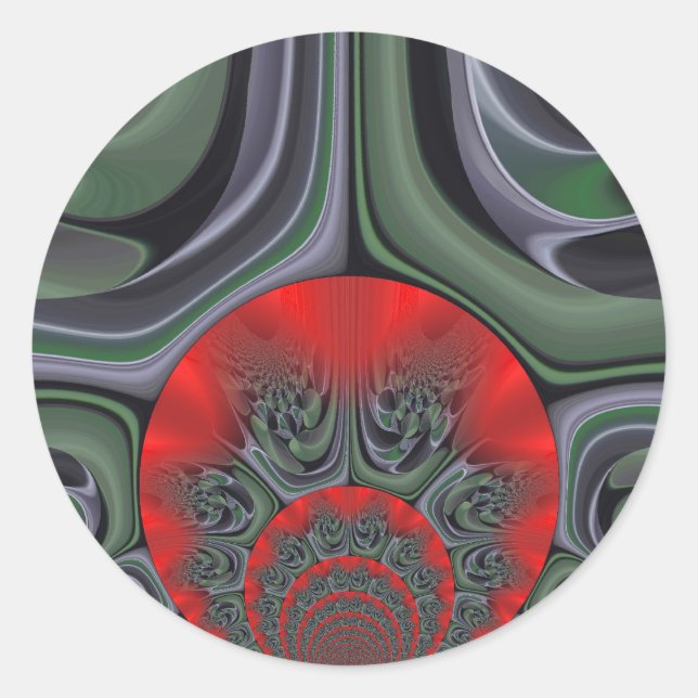 Rote Aurora Kunst, Dichtung und Musik Runder Aufkleber (Vorderseite)