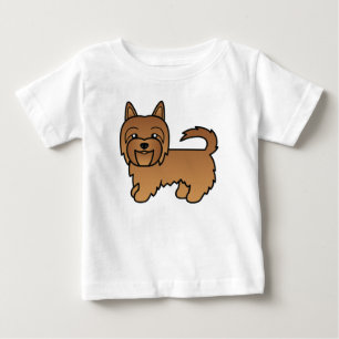 Rote australische Terrier-Hund-Cartoon-Zeichnung Baby T-shirt