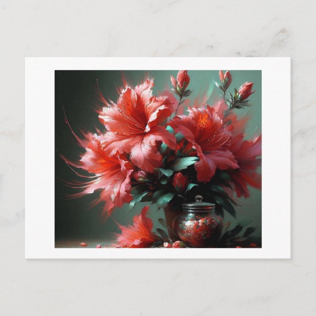 Rote Azaleen, Postkarte (Vorderseite)