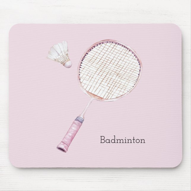Rote Badminton-Sportarten Mousepad (Vorne)