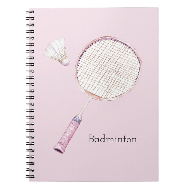 Rote Badminton-Sportarten Notizblock (Vorderseite)