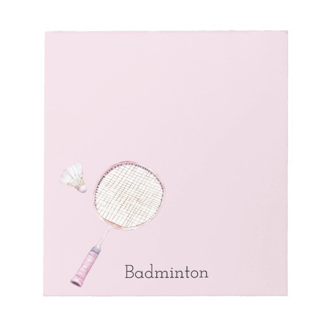 Rote Badminton-Sportarten Notizblock (Vorderseite)