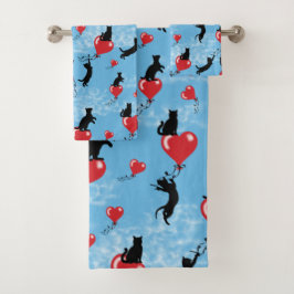 Rote Ballons fliegen Badhandtuch Set