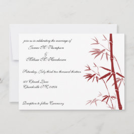 Rote Bambushochzeits-Einladungen Einladung