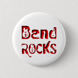 Rote Band Rocks Button