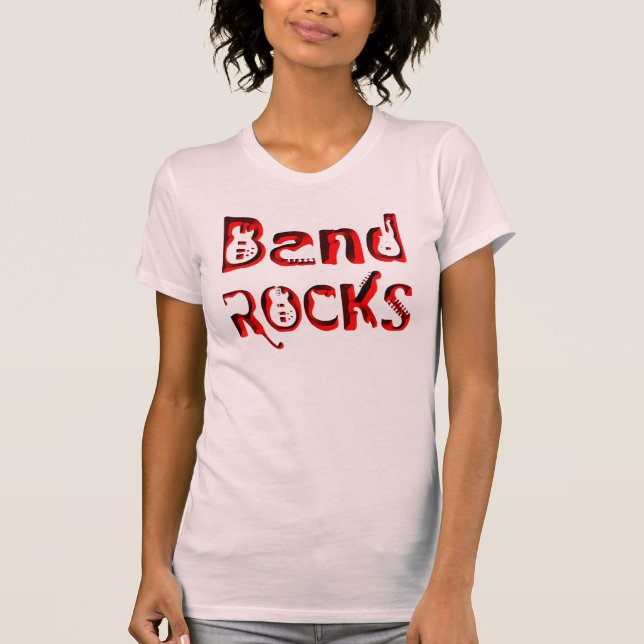 Rote Band Rocks T-Shirt (Vorderseite)