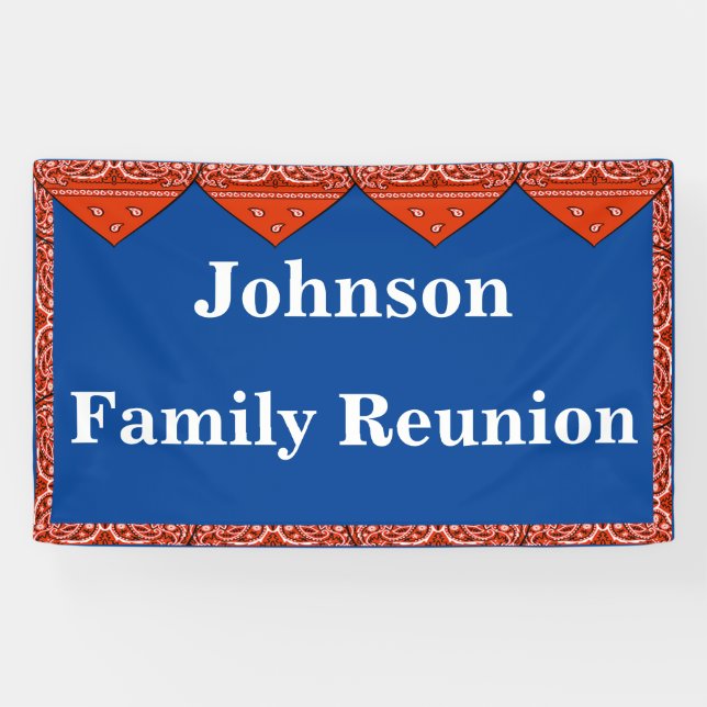 Rote Bandana-Gewohnheits-Fahne Banner (Horizontal)