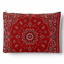 Rote Bandana-Paisley-Groß-Zippertasche