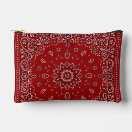 Rote Bandana-Paisley-Zippertasche Zubehörtasche