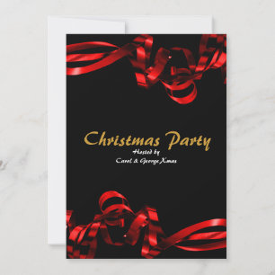 Rote Bänder aus Weihnachtsgebäck und Party Einladung