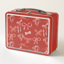 Rote Bänder Metall-Lunchbox
