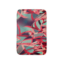 Rote Bänder über bläulich grau, tropfend Badematte