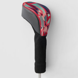 Rote Bänder über bläulich grau, tropfend Golf Headcover
