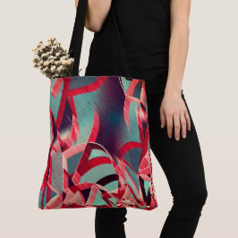 Rote Bänder über bläulich grau, tropfend Tasche