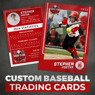 Rote Baseball-Handels Karte Pro Baseball Spieler